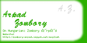 arpad zombory business card